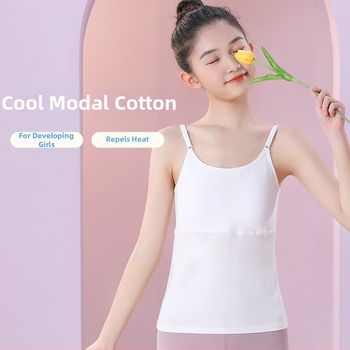 Dvivėjinė treniravimo liemenėlė mergaitėms, ilgas kirpimas, apvalus kaklas, modalinis audinys,Modal sudėtis 45,5%, amžius 12–14