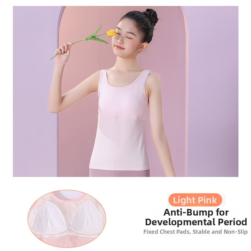 Dvivėjinė treniravimo liemenėlė mergaitėms, ilgas kirpimas, apvalus kaklas, modalinis audinys,Modal sudėtis 45,5%, amžius 12–14