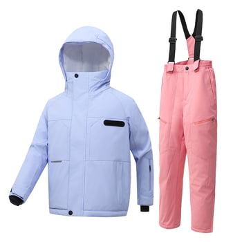 Bērnu slēpošanas komplekts, ūdensnecaurlaidīgs 5000mm, silts, vēja izturīgs, nodilumizturīgs, poliestera ārējais materiāls un odere