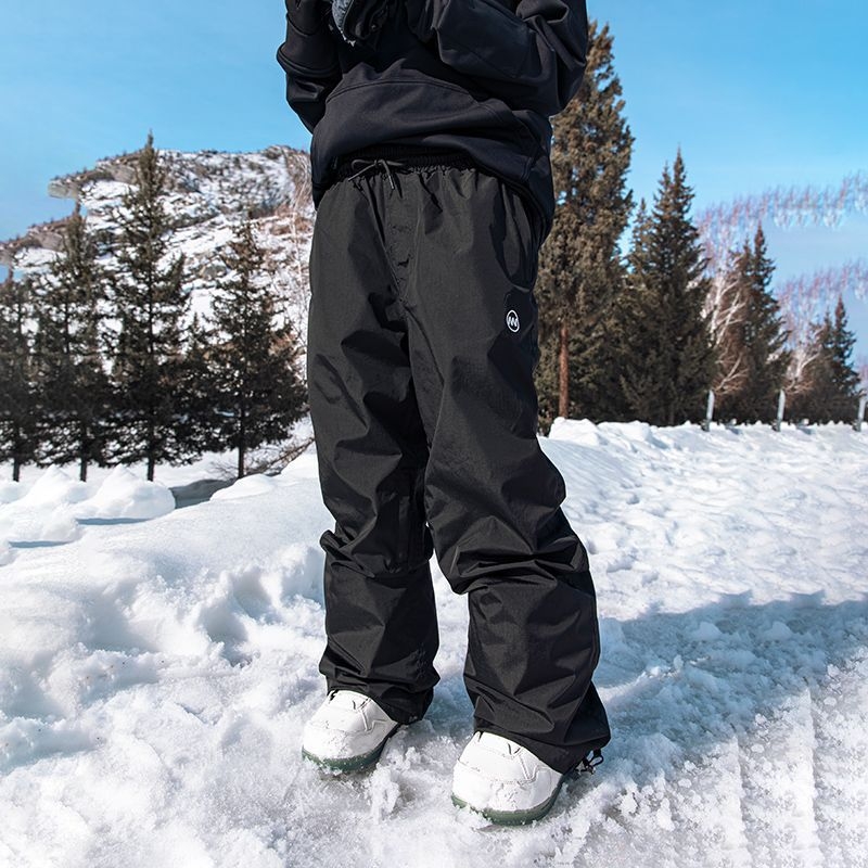 Pantaloni de schi unisex, impermeabili, antivânt, rezistenți la uzură, cu umplutură din bumbac