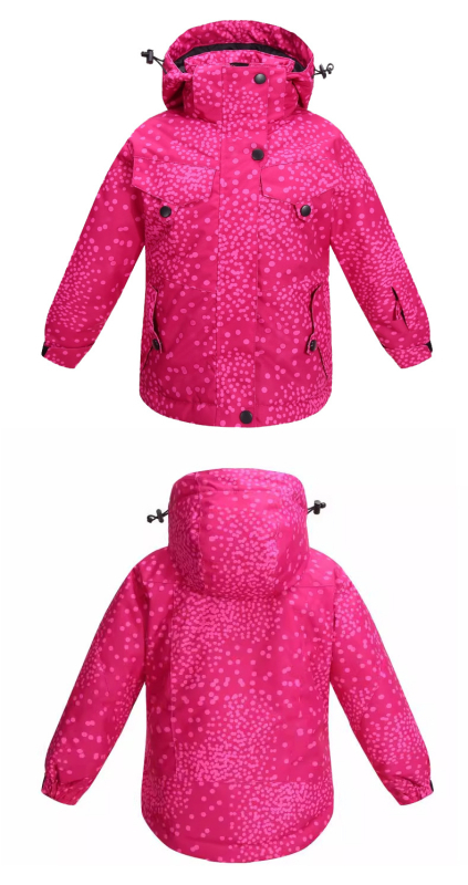 Geacă de schi pentru copii: respirabilă, impermeabilă, rezistentă la vânt, caldă, durabilă; material: amestec de fibre chimice; căptușeală: poliester; umplutură: PP bumbac