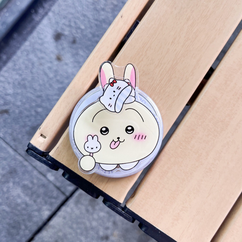 Magnetiline telefonihoidik laiendatava disainiga, MagSafe-ühilduv, akrülist konstruktsioon, karikatuurne jänese stiil