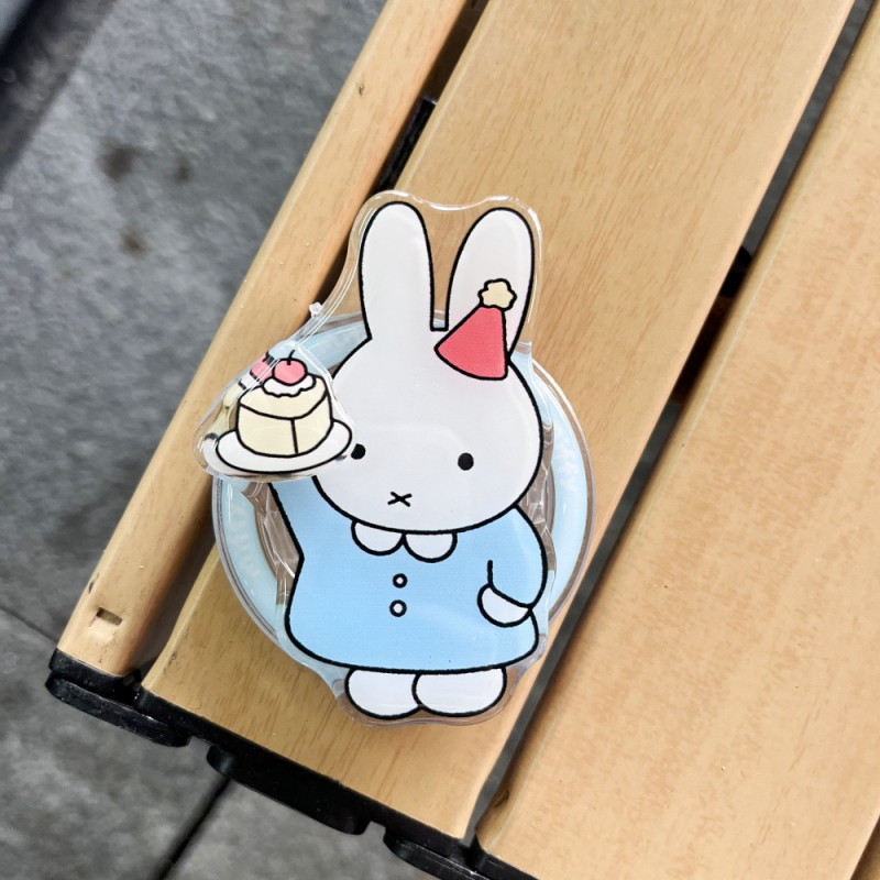 Magnetiline telefonihoidik laiendatava disainiga, MagSafe-ühilduv, akrülist konstruktsioon, karikatuurne jänese stiil