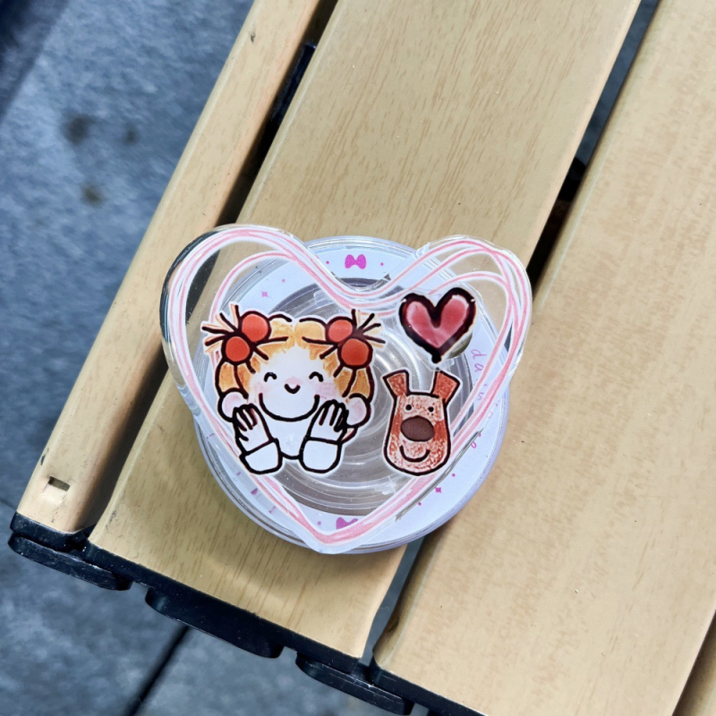 Magnetiline telefonihoidik laiendatava disainiga, MagSafe-ühilduv, akrülist konstruktsioon, karikatuurne jänese stiil