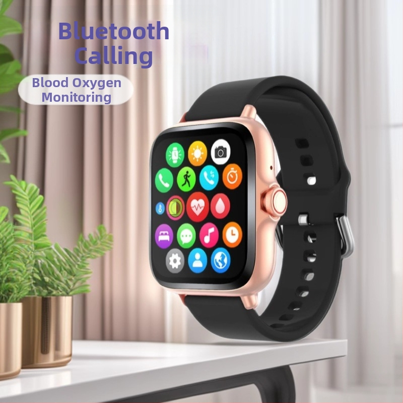 Смарт часовник с Bluetooth повикване и мониторинг на здравето: следене на сърдечен ритъм, кръвно налягане, кислород в кръвта, следене на съня, крачкомер (сърдечен ритъм, кръвно налягане, кислород в кръвта, сън, крачки)