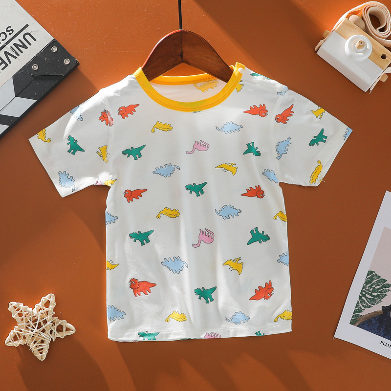 Детска тениска от модал, къси ръкави, кръгло деколте, унисекс, летен модел за деца 0–3 г