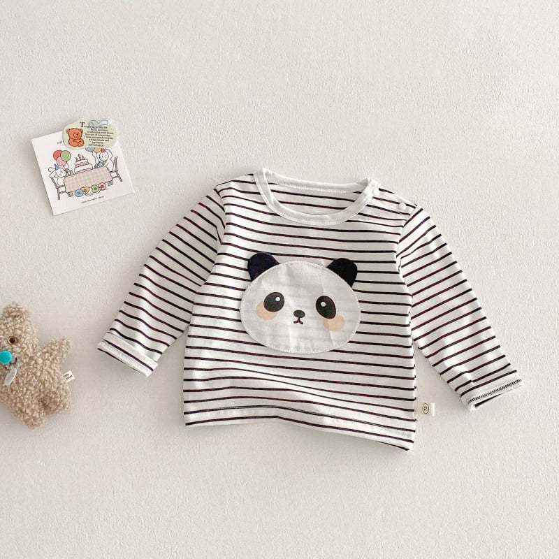 Bērnu T-krekls ar karikatūru - Unisex, korejiešu stils, 98% kokvilna, garie piedurknes, apaļš kakls (3–8 gadi, pavasaris–rudens 2025)