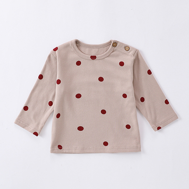 Bērnu kokvilnas garām piedurknēm T-krekls ar apaļu kaklu, 95% kokvilna, vecums 1–3 gadi, pavasaris un rudens 2025