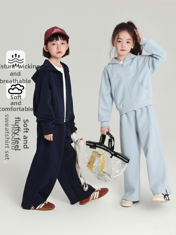 Bērnu divdaļīgs kapucēts komplekts: džemperis ar kapuci un bikses, korejas stils, vienkrāsains audums 68% kokvilnas, 3–8 gadi, rudens kolekcija