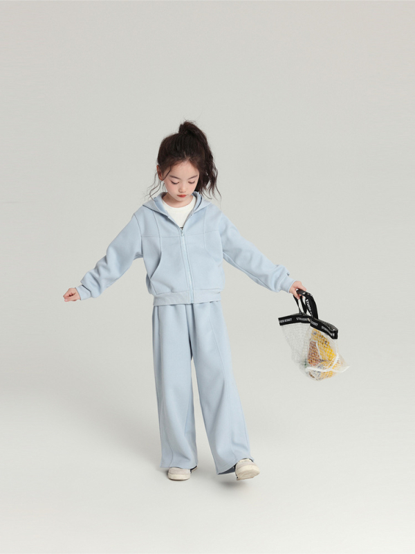 Bērnu divdaļīgs kapucēts komplekts: džemperis ar kapuci un bikses, korejas stils, vienkrāsains audums 68% kokvilnas, 3–8 gadi, rudens kolekcija