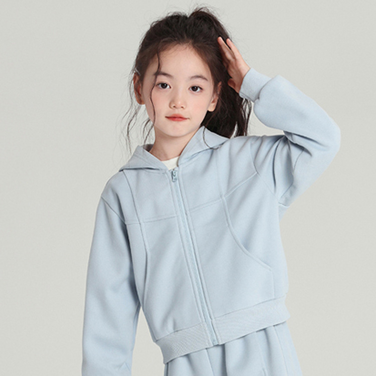 Bērnu divdaļīgs kapucēts komplekts: džemperis ar kapuci un bikses, korejas stils, vienkrāsains audums 68% kokvilnas, 3–8 gadi, rudens kolekcija
