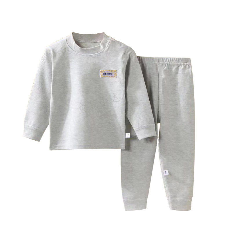 Bērnu divu daļu kokvilnas mājas komplekts, garas piedurknes, pulovers bez kapuces, 90% kokvilna, vecums 3–8 gadi, piemērots ziemai, pavasarim un rudenim