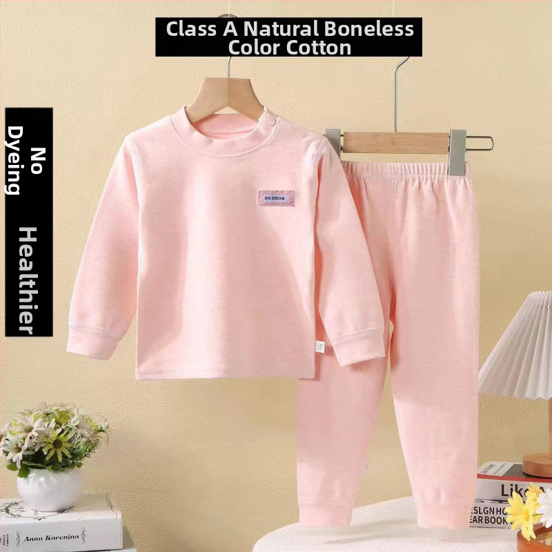 Bērnu divu daļu kokvilnas mājas komplekts, garas piedurknes, pulovers bez kapuces, 90% kokvilna, vecums 3–8 gadi, piemērots ziemai, pavasarim un rudenim