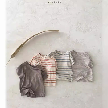 Bērnu īsām piedurknēm kokvilnas T-krekls, universāls, apaļš kakla izgriezums, mīksta auduma, 95% kokvilna