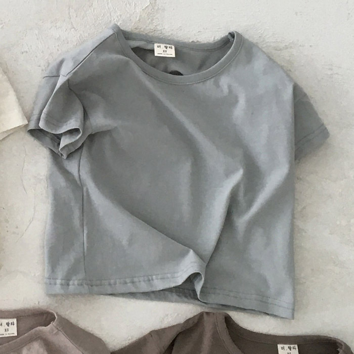 Bērnu īsām piedurknēm kokvilnas T-krekls, universāls, apaļš kakla izgriezums, mīksta auduma, 95% kokvilna