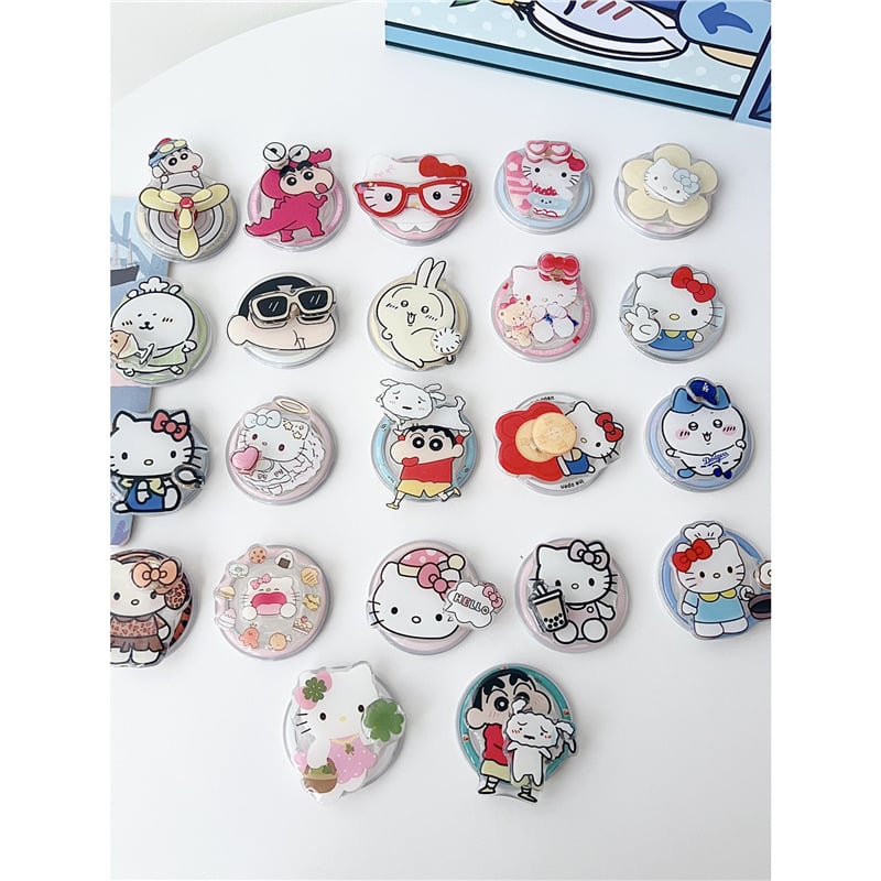 Pöörlev magnettelefonide statiiv, plastikust, karikatuuristiilis, ühildu MagSafe sõrme rõngas tagakleebisega