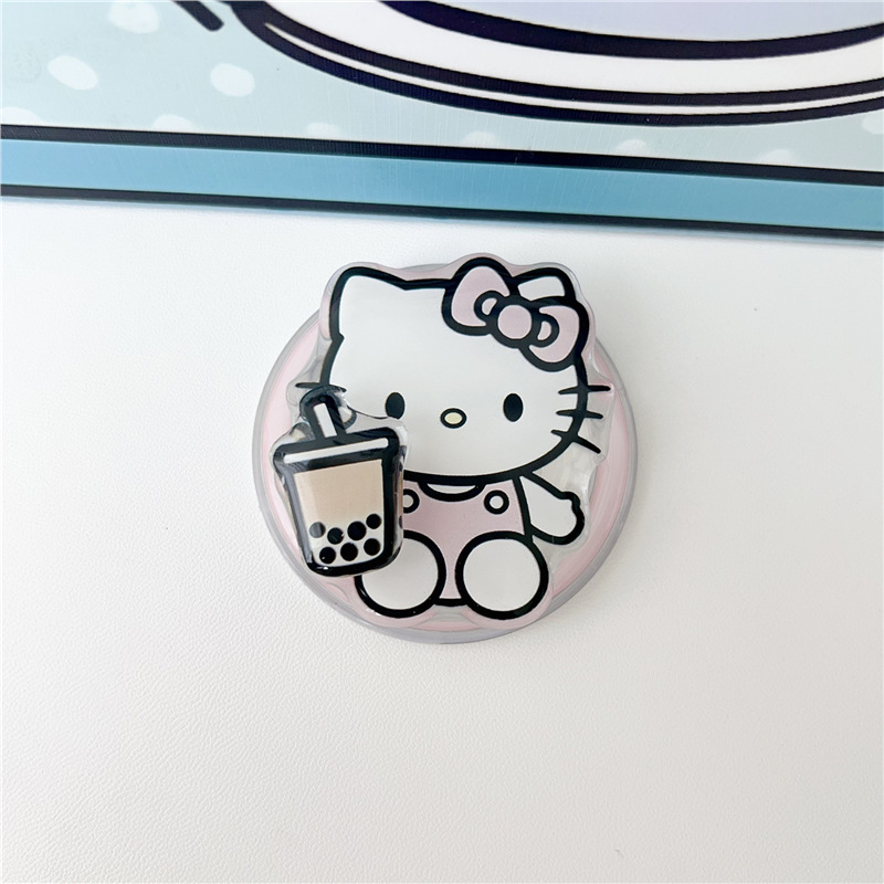 Pöörlev magnettelefonide statiiv, plastikust, karikatuuristiilis, ühildu MagSafe sõrme rõngas tagakleebisega