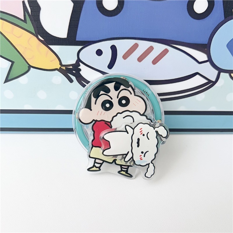 Pöörlev magnettelefonide statiiv, plastikust, karikatuuristiilis, ühildu MagSafe sõrme rõngas tagakleebisega