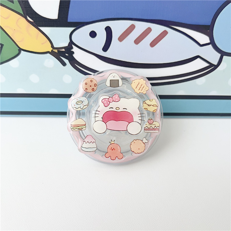 Pöörlev magnettelefonide statiiv, plastikust, karikatuuristiilis, ühildu MagSafe sõrme rõngas tagakleebisega