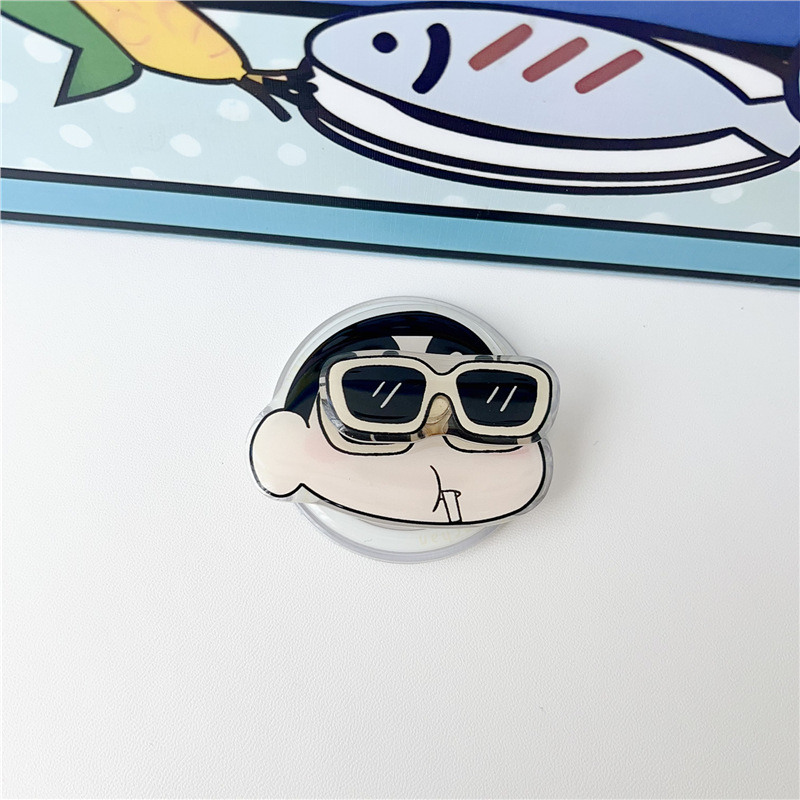 Pöörlev magnettelefonide statiiv, plastikust, karikatuuristiilis, ühildu MagSafe sõrme rõngas tagakleebisega