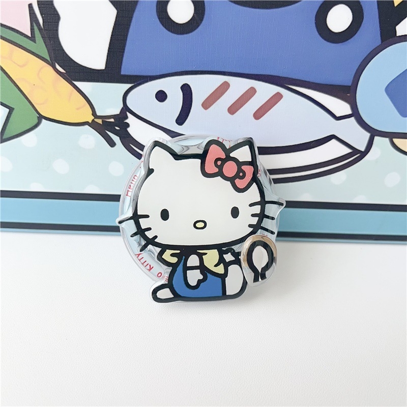 Pöörlev magnettelefonide statiiv, plastikust, karikatuuristiilis, ühildu MagSafe sõrme rõngas tagakleebisega