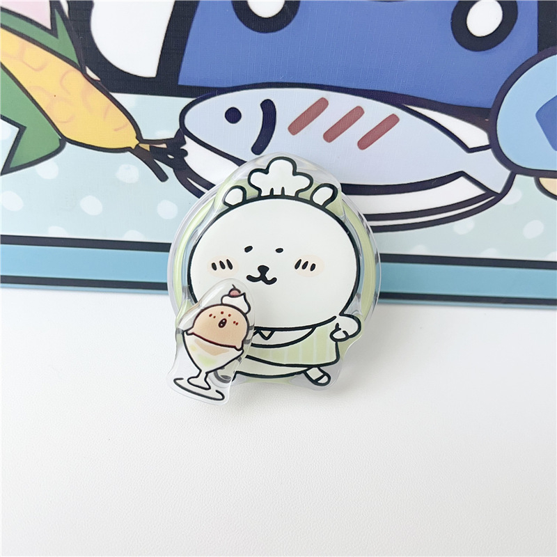 Pöörlev magnettelefonide statiiv, plastikust, karikatuuristiilis, ühildu MagSafe sõrme rõngas tagakleebisega