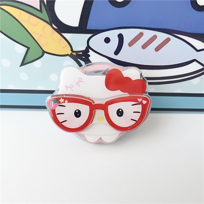 Pöörlev magnettelefonide statiiv, plastikust, karikatuuristiilis, ühildu MagSafe sõrme rõngas tagakleebisega