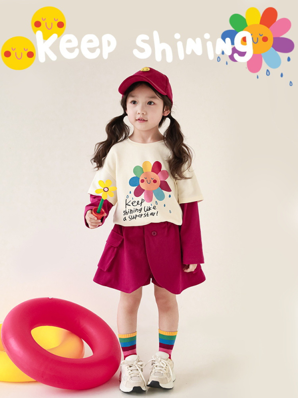 Bērnu garās piedurknes T-krekls no kokvilnas ar karikatūras apdruku, 85% kokvilna, vecuma 1-8 gadi.