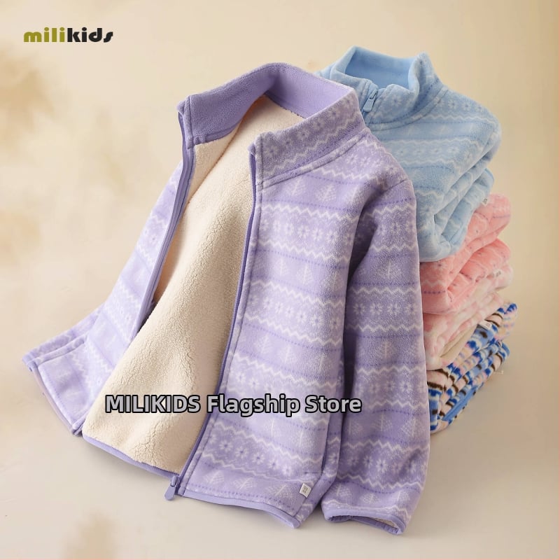 Bērnu flīsa jaka ar stāvošu apkakli, rāvējslēdzēja aizdare, bieza flīze, iekšējā odere 100% poliester