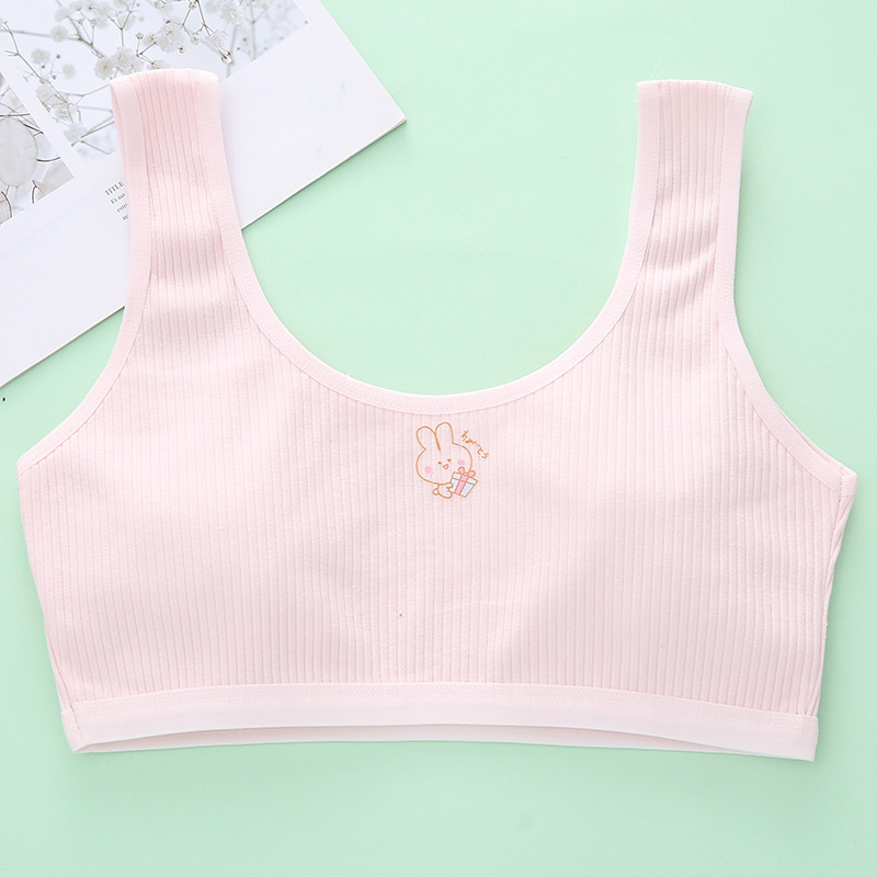 Mergaitėms treniruojamoji liemenėlė – 100% medvilnė, vystymosi laikotarpis, tinkama nuo 8 metų