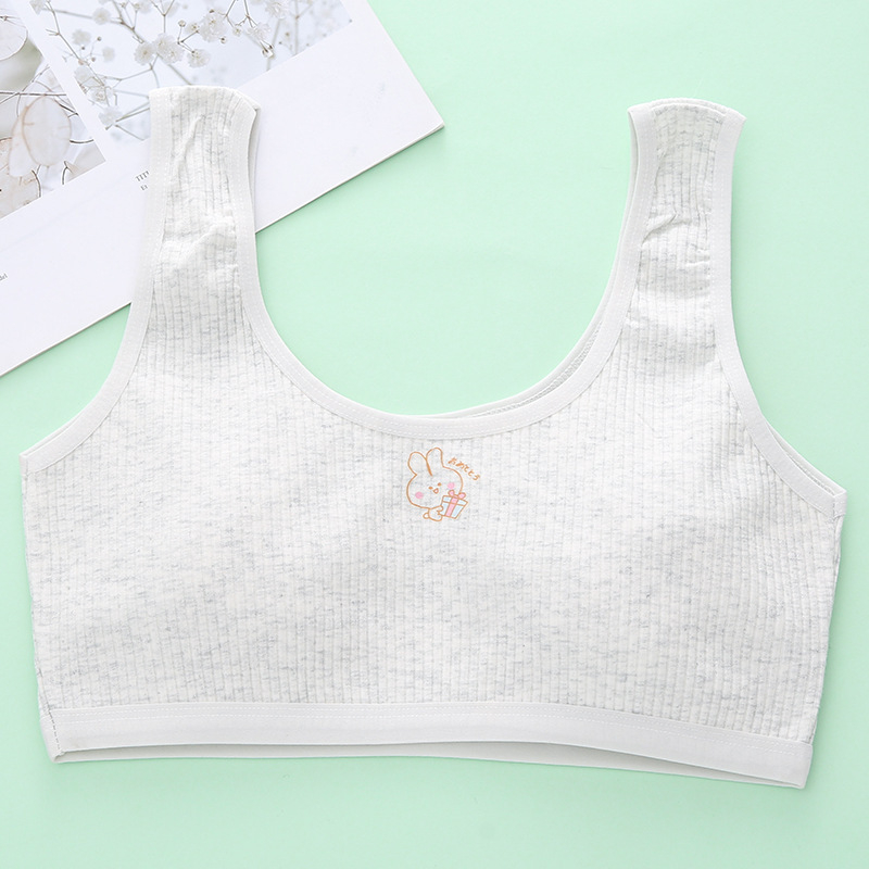 Mergaitėms treniruojamoji liemenėlė – 100% medvilnė, vystymosi laikotarpis, tinkama nuo 8 metų