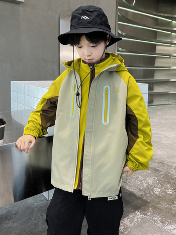 Bērnu ārējā jaka, 3-in-1 dizains, kapucī, rāvējslēdzējs, 8+ gadu vecuma grupai (Rudens)