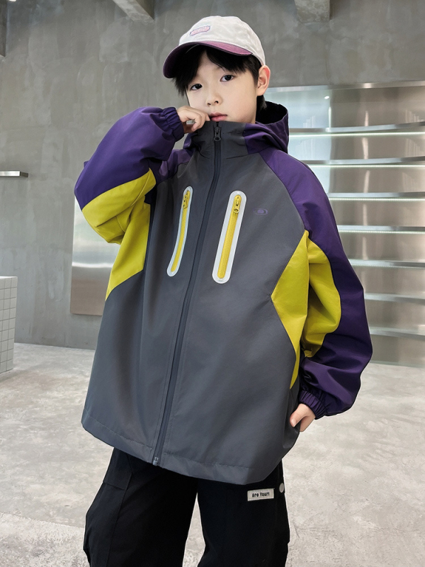 Bērnu ārējā jaka, 3-in-1 dizains, kapucī, rāvējslēdzējs, 8+ gadu vecuma grupai (Rudens)