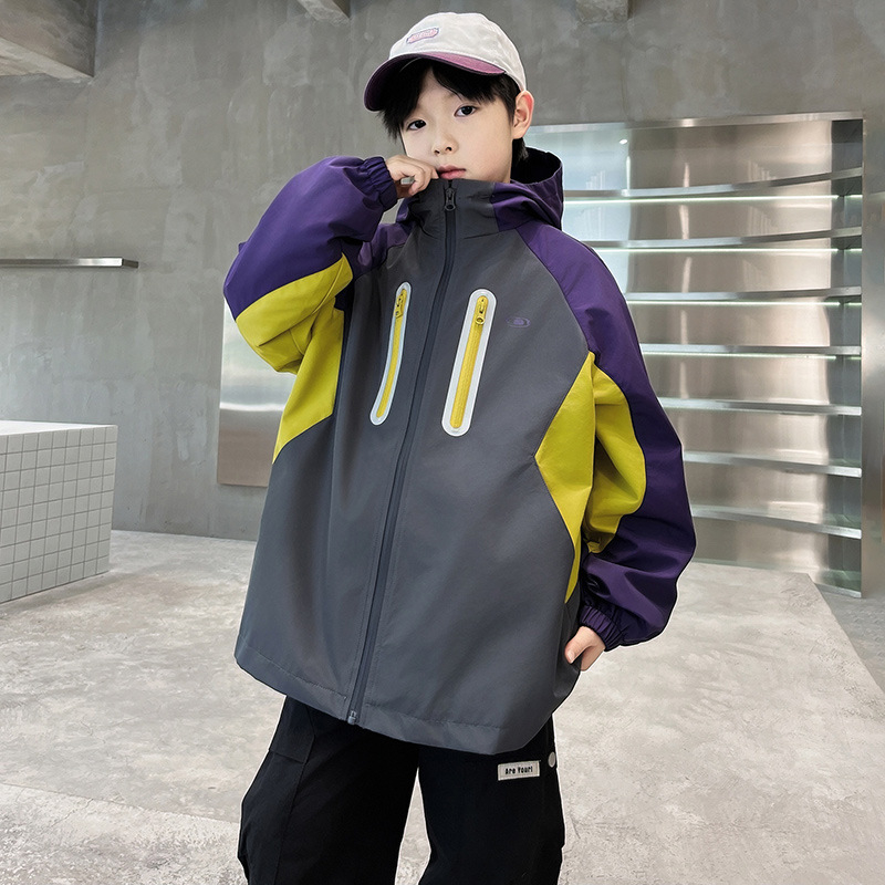 Bērnu ārējā jaka, 3-in-1 dizains, kapucī, rāvējslēdzējs, 8+ gadu vecuma grupai (Rudens)