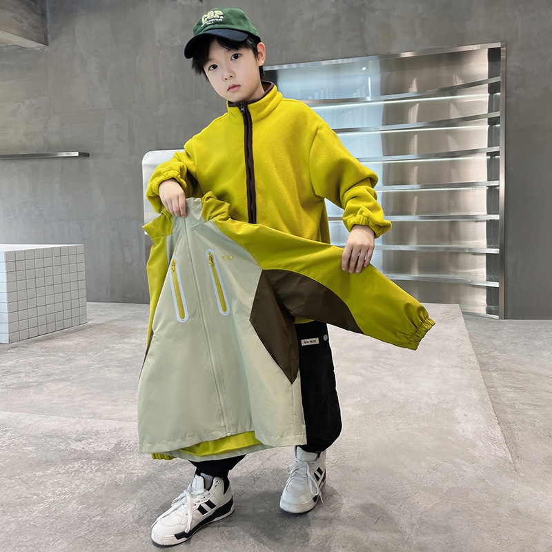 Bērnu ārējā jaka, 3-in-1 dizains, kapucī, rāvējslēdzējs, 8+ gadu vecuma grupai (Rudens)