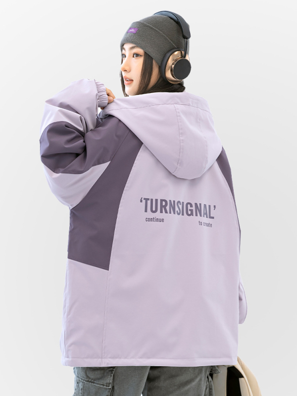 Meitenēm kapucēta jaka ar rāvējslēdzēju, augstu apkakli, garas piedurknes, poliester