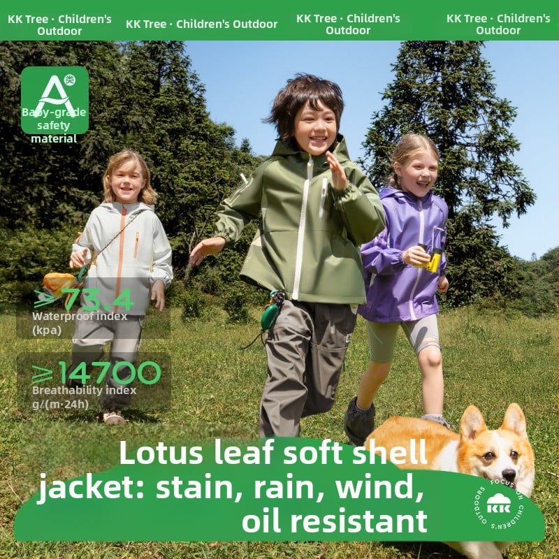 Bērnu softshell jaka ar kapuci - ūdensizturība 5000 mm, ārējais materiāls poliesters, odere poliesters, vecums 7–12 gadi