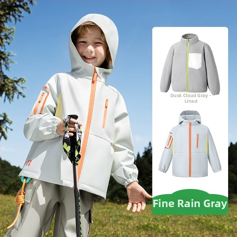 Bērnu softshell jaka ar kapuci - ūdensizturība 5000 mm, ārējais materiāls poliesters, odere poliesters, vecums 7–12 gadi