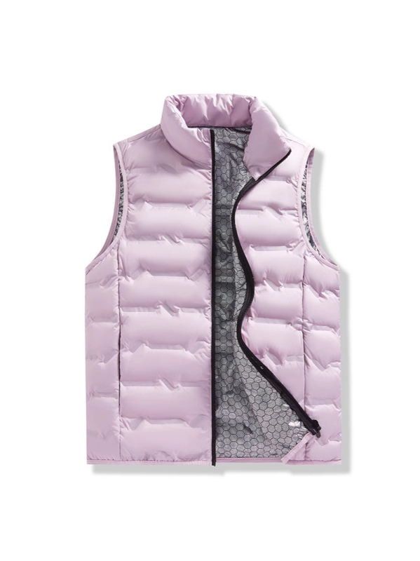 Vīriešu dūnu veste ar stāvošu apkakli, rāvējslēdzējs, bieza pildījuma, pildījums: zosu pūka, poliestera audums