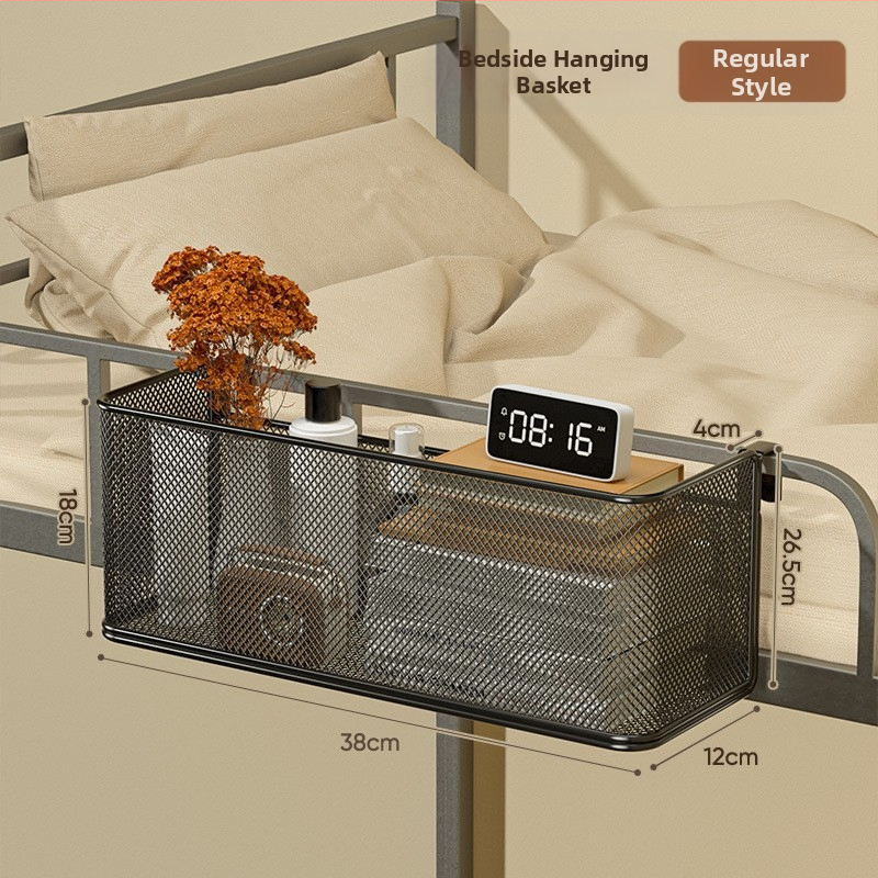 Cavieri Σφυρήλατο σίδερο – Τοίχο-μονταριστό ράφι αποθήκευσης χωρίς διάτρηση, καλάθι τοίχου για βιβλία, καλλυντικά και καλώδια