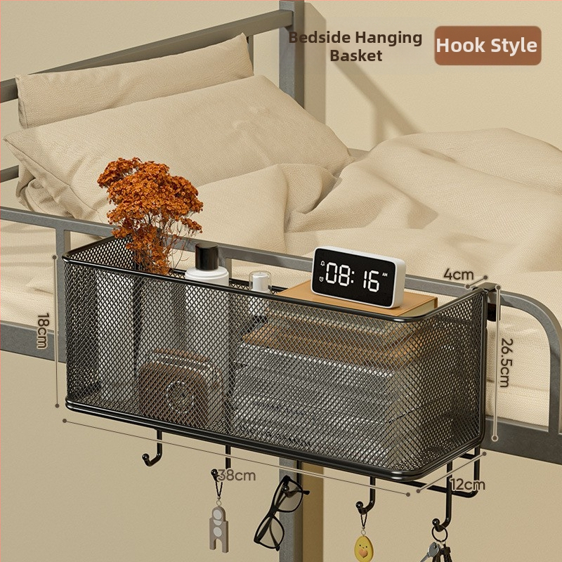 Cavieri Σφυρήλατο σίδερο – Τοίχο-μονταριστό ράφι αποθήκευσης χωρίς διάτρηση, καλάθι τοίχου για βιβλία, καλλυντικά και καλώδια