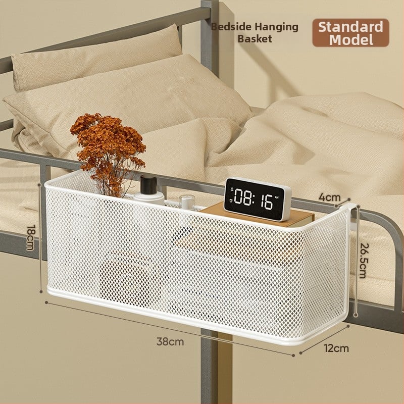 Cavieri Σφυρήλατο σίδερο – Τοίχο-μονταριστό ράφι αποθήκευσης χωρίς διάτρηση, καλάθι τοίχου για βιβλία, καλλυντικά και καλώδια