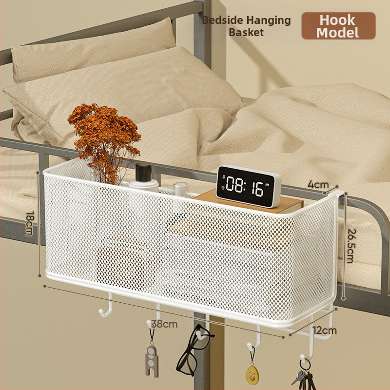 Cavieri Σφυρήλατο σίδερο – Τοίχο-μονταριστό ράφι αποθήκευσης χωρίς διάτρηση, καλάθι τοίχου για βιβλία, καλλυντικά και καλώδια