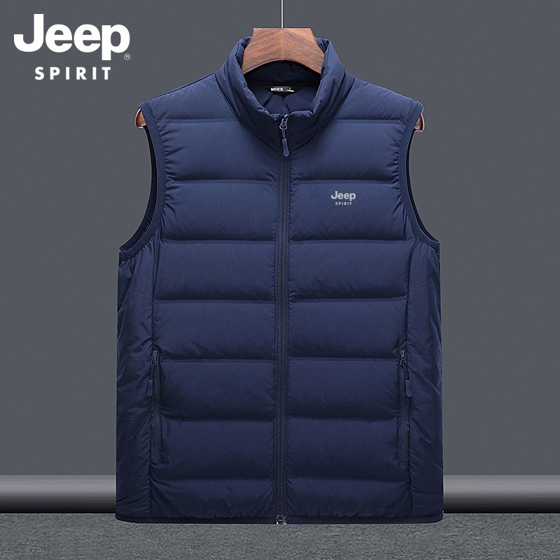 Pūka vesta, brīvs piegriezums, balta pīļu pūka pildījums, augsta apkakle, rāvējslēdzējs