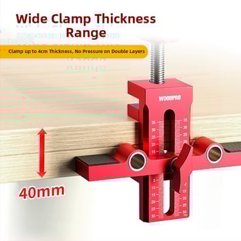 Инструмент за монтаж на шкафни врати с двоен отвор — алуминиева сплав, WOODPRO, за домашни шкафове