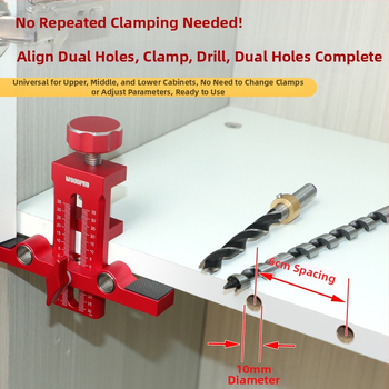 Инструмент за монтаж на шкафни врати с двоен отвор — алуминиева сплав, WOODPRO, за домашни шкафове