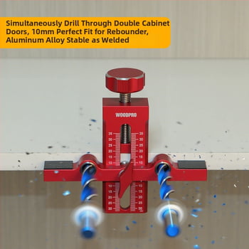Инструмент за монтаж на шкафни врати с двоен отвор — алуминиева сплав, WOODPRO, за домашни шкафове