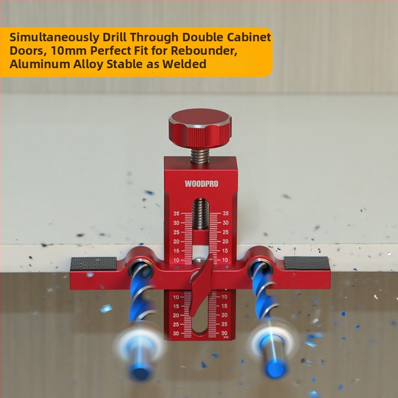 Инструмент за монтаж на шкафни врати с двоен отвор — алуминиева сплав, WOODPRO, за домашни шкафове