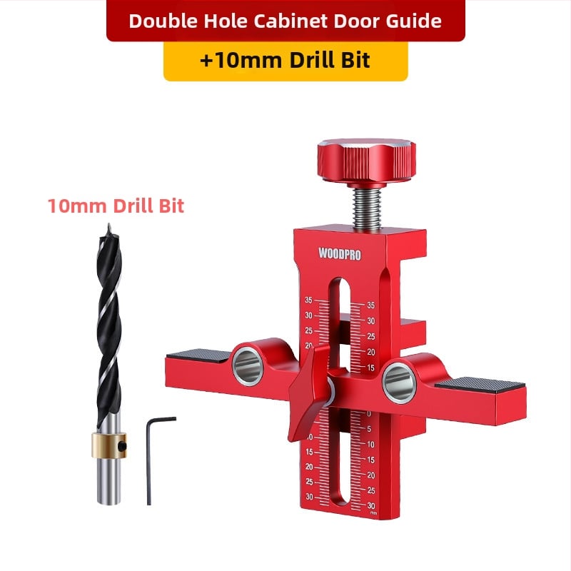 Инструмент за монтаж на шкафни врати с двоен отвор — алуминиева сплав, WOODPRO, за домашни шкафове