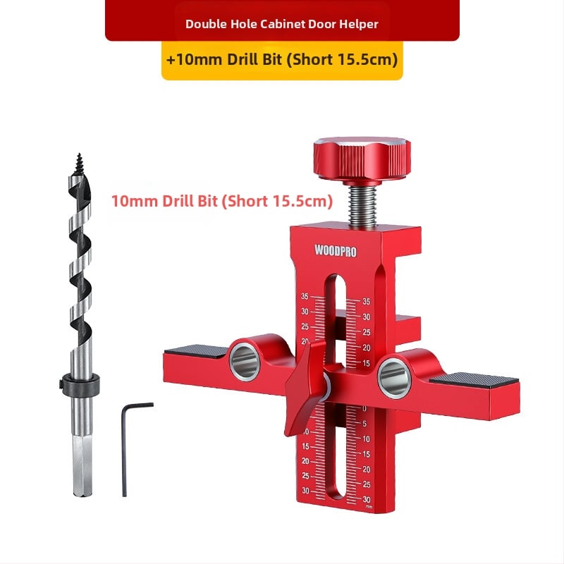 Инструмент за монтаж на шкафни врати с двоен отвор — алуминиева сплав, WOODPRO, за домашни шкафове